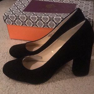 Isola Black Suede Heels